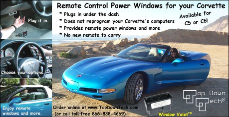 Remote Control Power Windows for the C5/C6/C7